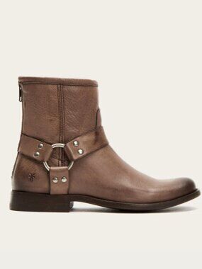 Frye Vintage Phillip Harness Short Ankle Boots Brown Sz 10